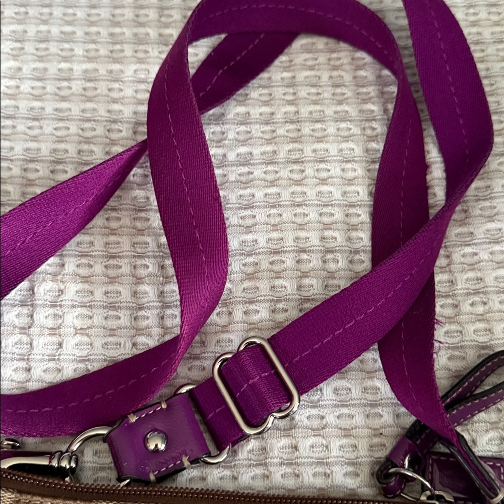 Coach Tan and Purple Crossbody Bag - Picture 3 of 5